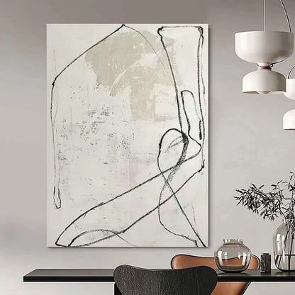 White - Wall Line Art for Minimalist Bedroom Headboards DLZ0256