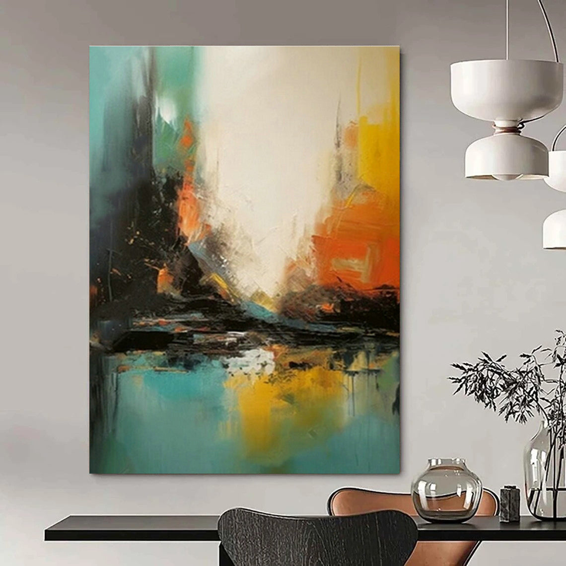 Urban Color Clash Abstract for Rooftop Art Gallery & Industrial - Chic Loft DLZ0935