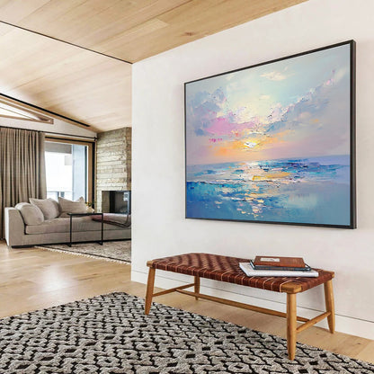 Pastel Ocean Sunset Art for Coastal Nursery & Women’s Wellness Center SC418