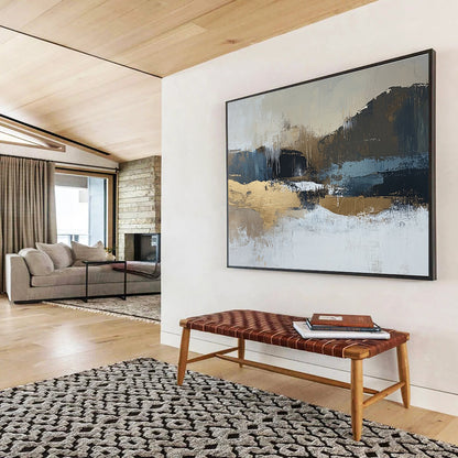 Gold - Accented Landscape Abstract Art for Luxury Hotel Lobby & Upscale Home Office SC226