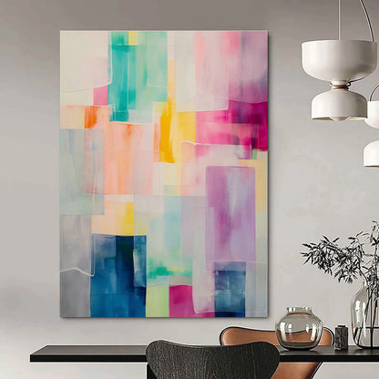 Colorful Geometric Abstract Art for Modern Playroom & Art - Focused Café DLZ2086