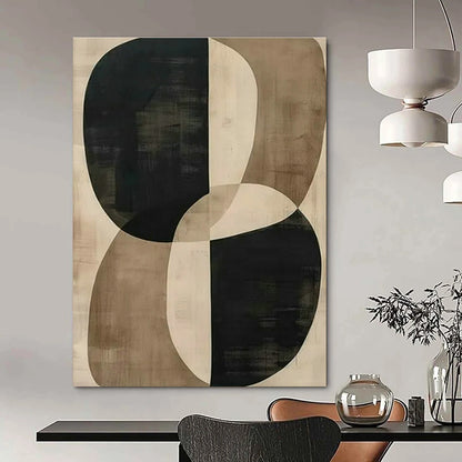 Brown - Black Geometric Abstract Art for Mid - Century Modern Home & Architectural Studio DLZ1752