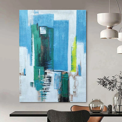 Urban Color Block Abstract Art for City - Themed Café & Modern Apartment Lobby DLZ0762