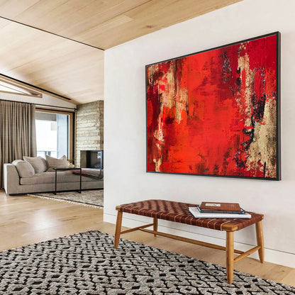 Red - Brown Abstract Art for Rustic - Chic Wine Bar Interiors DLZ2680