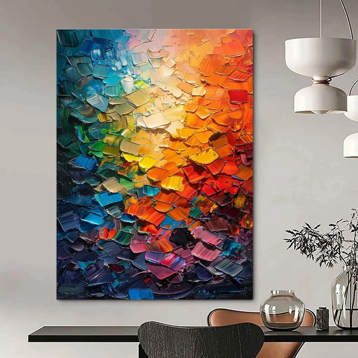 Color Palette Knife Abstract Art for Creative Studio & Modern Art Bar DLZ2255
