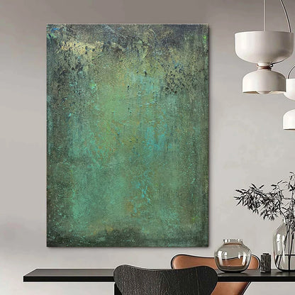 Teal - Green Textured Art for Eco - Friendly Home & Botanical Garden Center DLZ1486