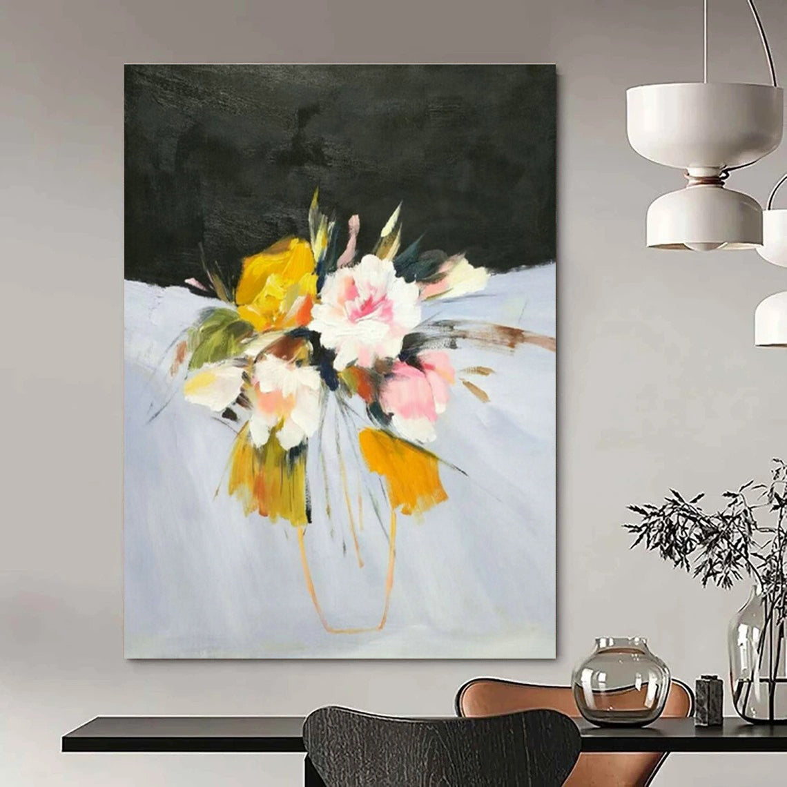 Expressive Flower Bouquet Art for Garden Café & Wedding Venue DLZ0626
