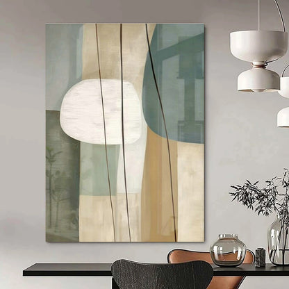Light Green Geometric Abstract Art for Contemporary Café & Design Studio DLZ1952