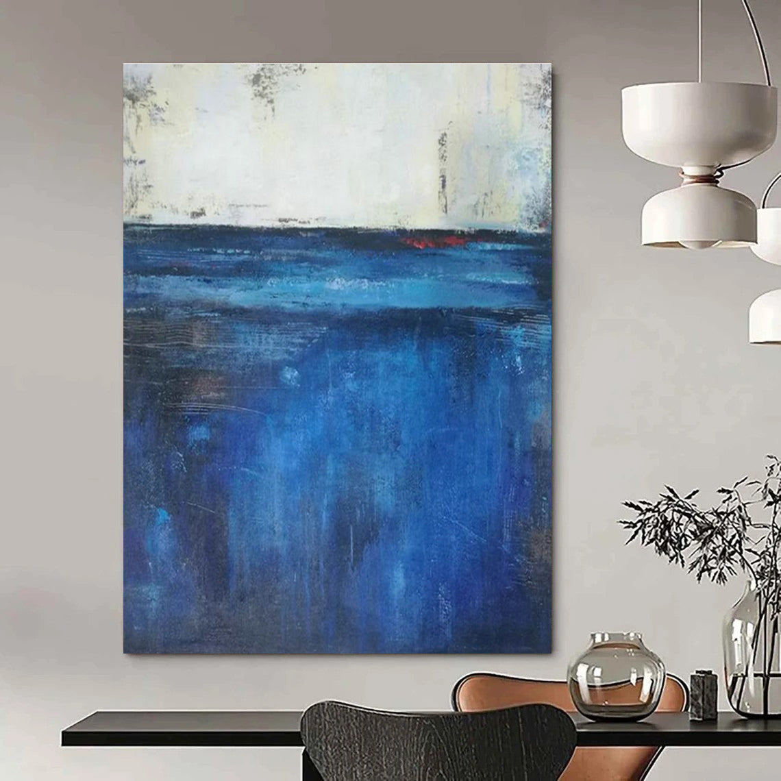 Coastal Abstract Horizon Art for Beach House Dining Room & Seaside Art Gallery DLZ2267