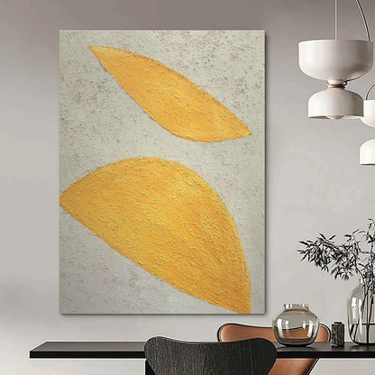 Yellow - White Leaf - Shaped Art for Scandinavian Nursery & Botanical Art Studio DLZ1887