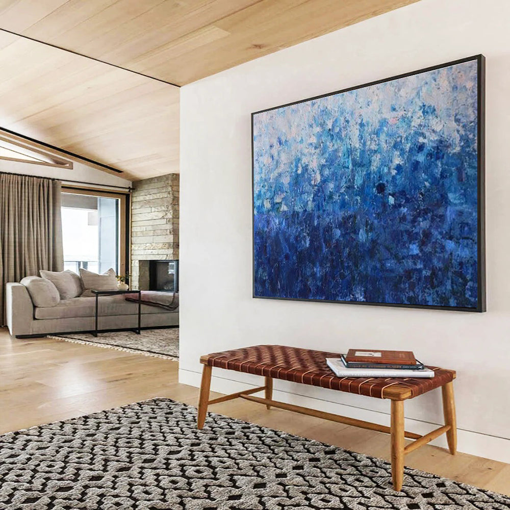 Gradient Blue Abstract Art for Modern Minimalist Office DLZ3044