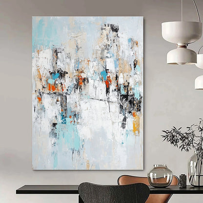 Light Blue Abstract Cityscape for Coastal - Inspired Home & Art - Centric Hotel Lobby STSC768