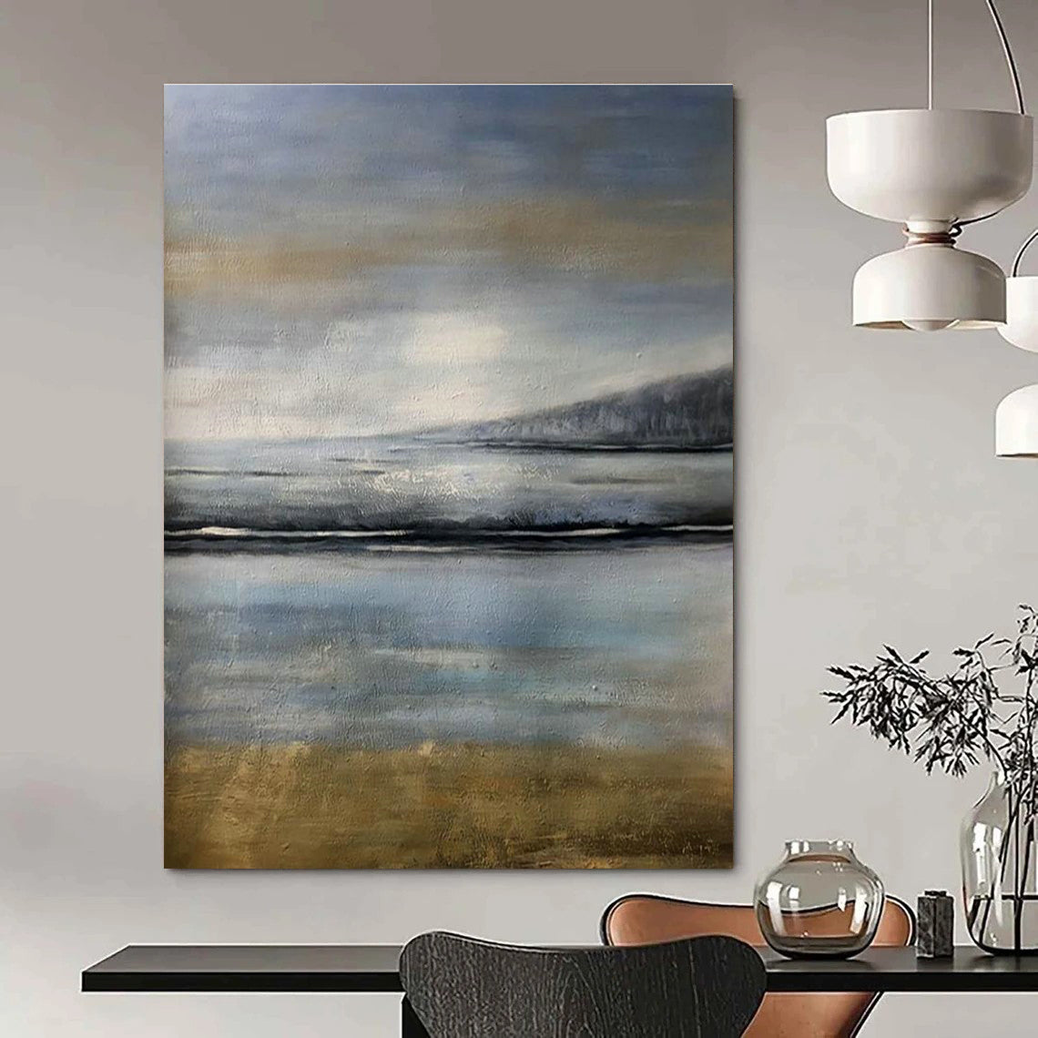 Sea and Sky Abstract Art for Beach House & Balcony DLZ2276