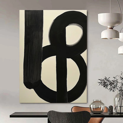 Black and White Abstract Forms for Minimalist Home Office & Contemporary Art Showroom STSC378
