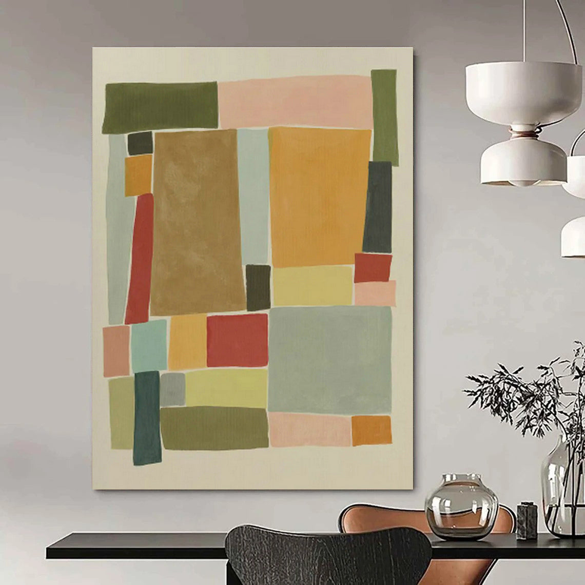 Color - Block Collage Art for Scandinavian Nursery & Bohemian Craft Room DLZ0971