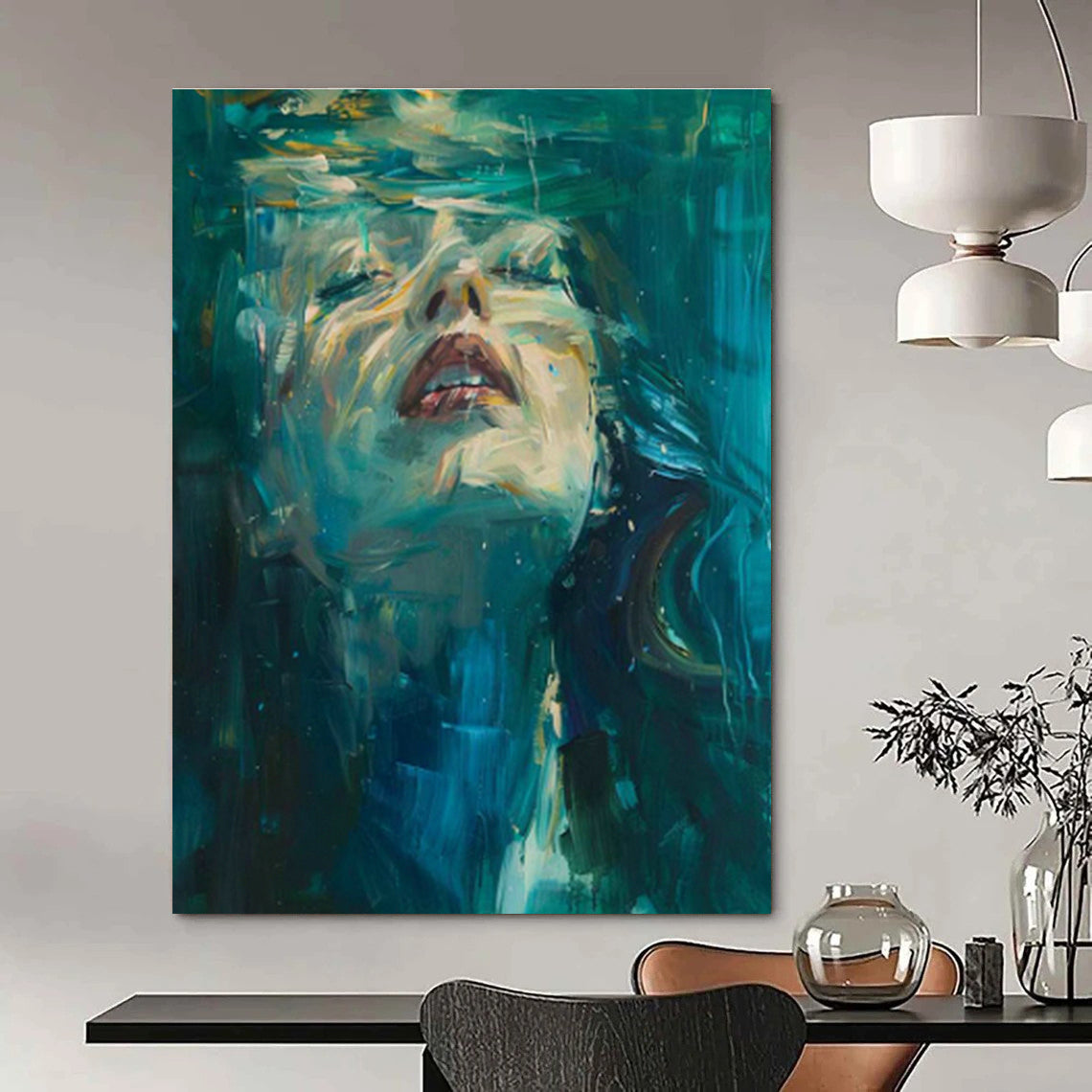 Underwater Portrait Abstract Art for Bedroom & Spa Retreat DLZ1190