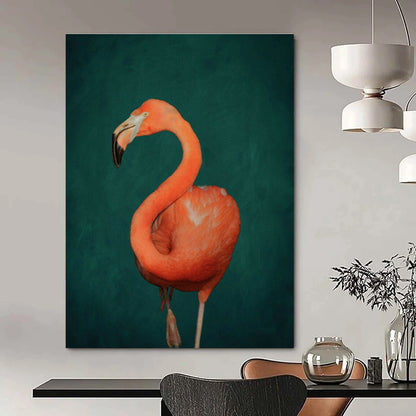 Elegant Flamingo Portrait Wall Art for Bedroom & Living Room DLZ0390