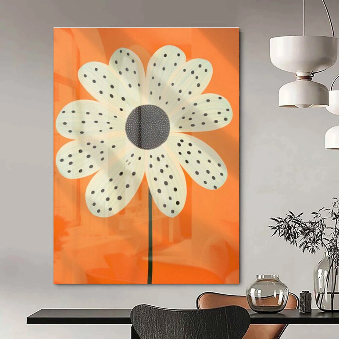 Orange - Background Flower Art for Cheerful Nursery & Botanical - Inspired Café DLZ1938