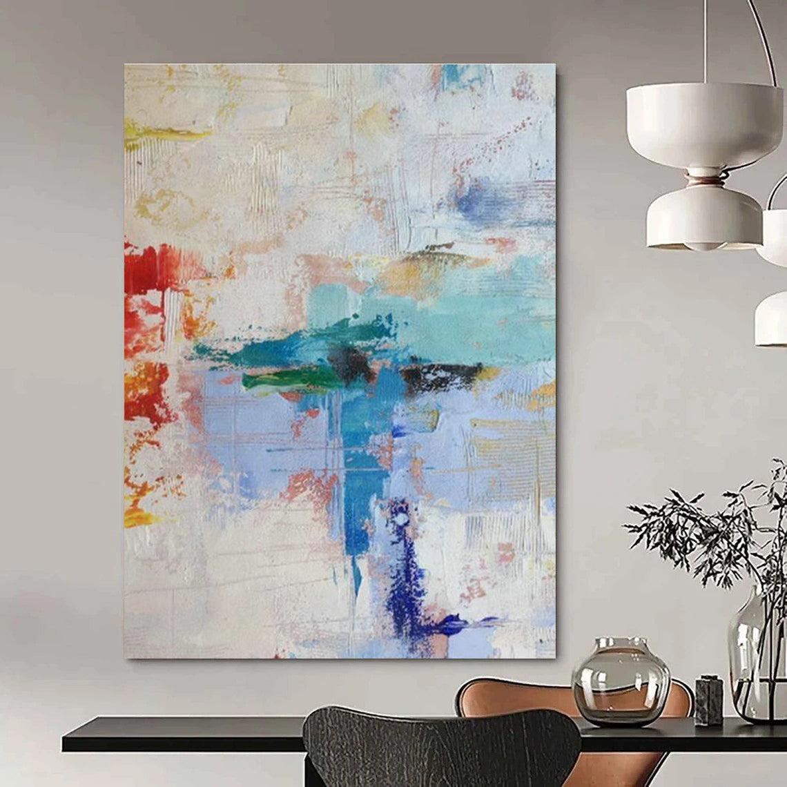 Colorful Brushstrokes Abstract Art for Office & Living Room DLZ0343