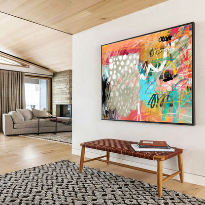 Colorful Graffiti - Style Abstract Art for Urban - Inspired Lounges DLZ2452