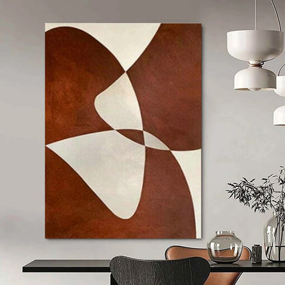 Geometric Brown - White Art for Modern Living Room & Office Reception DLZ2018