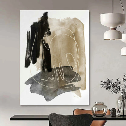 Ink - Line Abstract Art for Bohemian Living Room & Art Studio Break Area DLZ0976