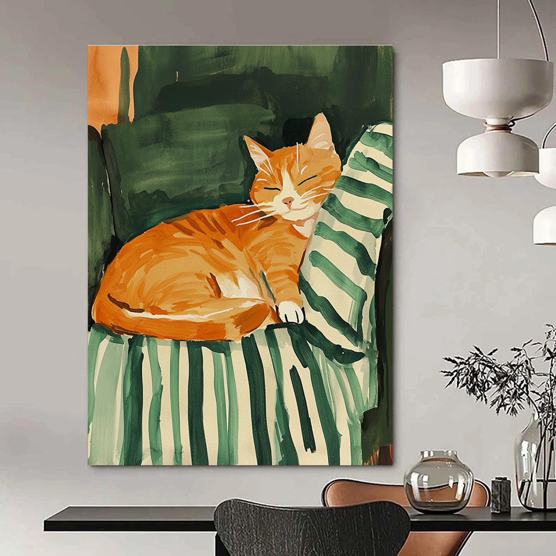 Sleeping Orange Cat for Cozy Home Bedroom & Cat - Lover’s Café STSC1016