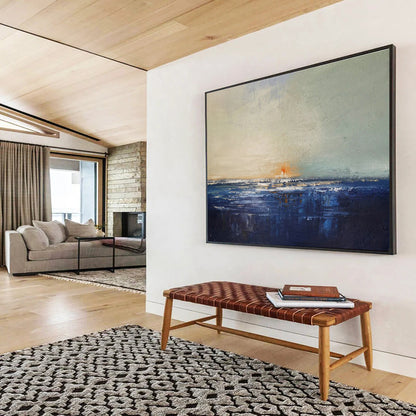 Serene Sea View Abstract Artwork for Crafting a Peaceful Coastal Bedroom Oasis DLZ3034
