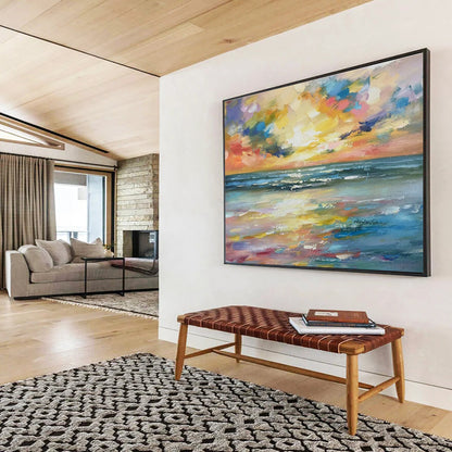 Gorgeous Sea View Oil Painting for Luxury Beach House Living Rooms DLZ2501