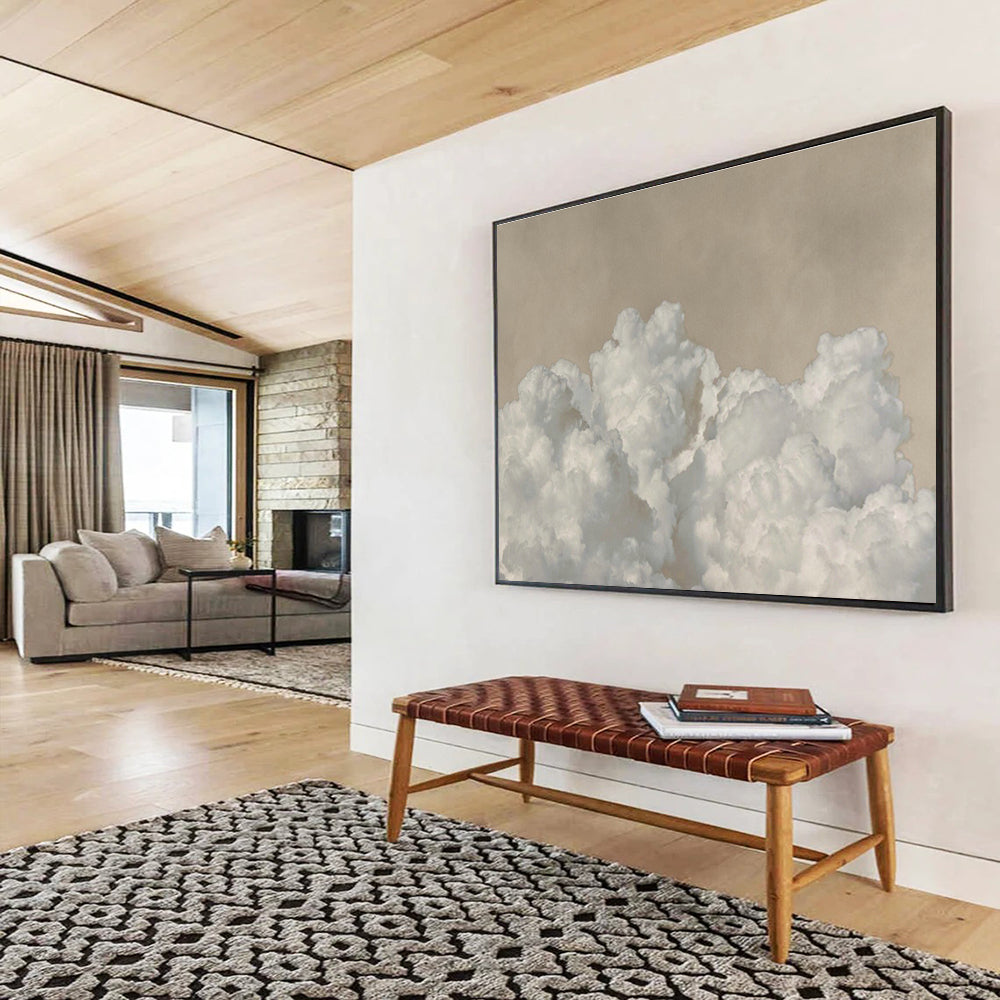 Minimalist Cloud Oil Painting for Scandinavian - Style Bedrooms DLZ2510