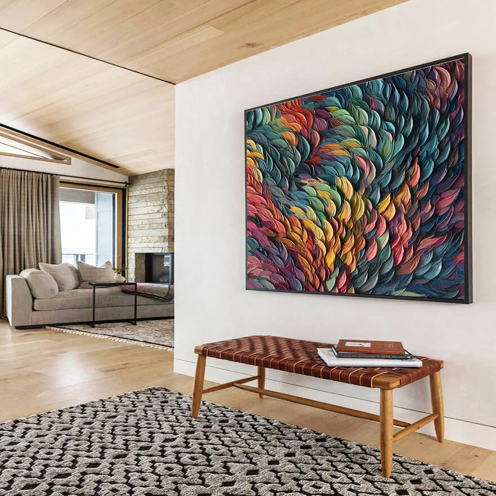 Colorful Feather - Like Abstract Art for Fashion Showroom Display Walls DLZ3241