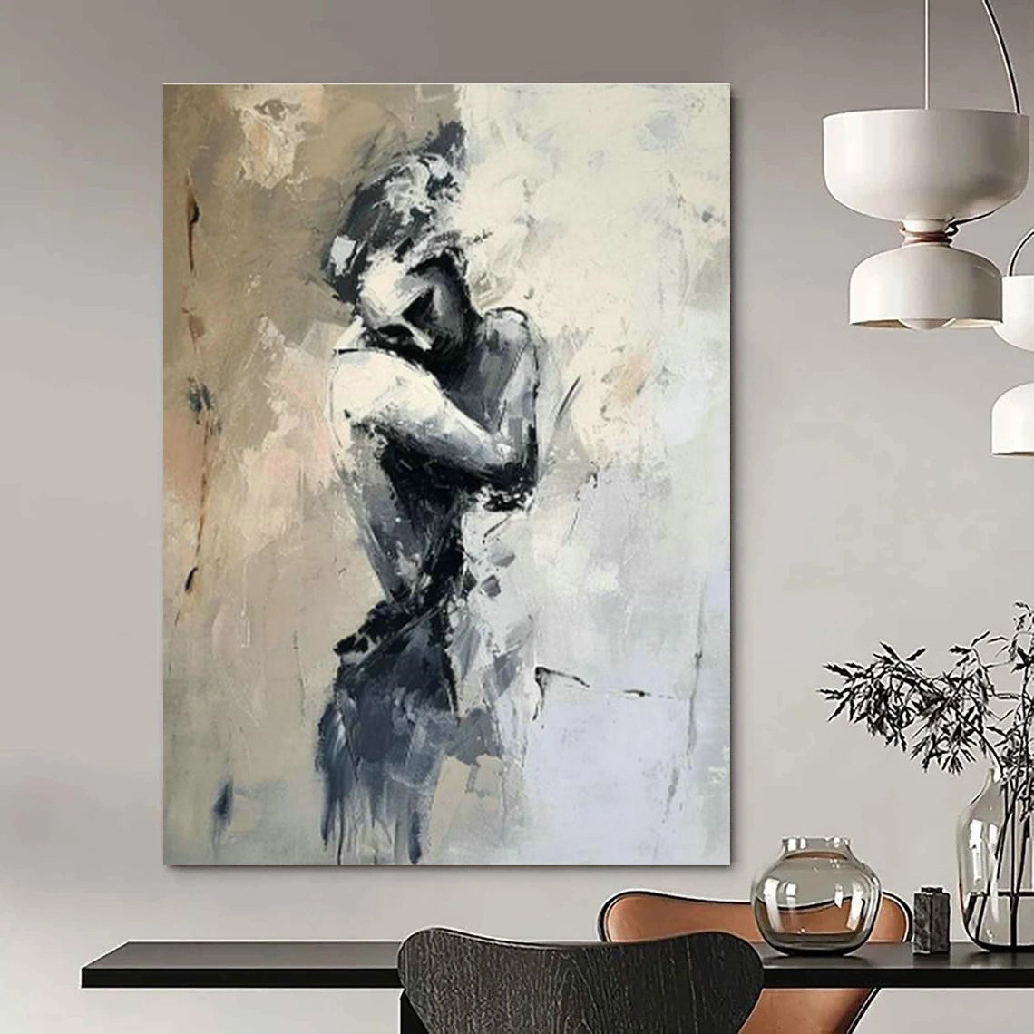 Solitary Figure Art for Modern Therapy Office Waiting Rooms DLZ0109