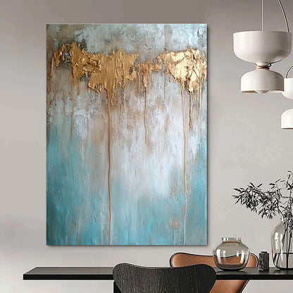 Gold - Drip Textured Art for Luxury Retail Store & High - End Home Dining Room STSC136
