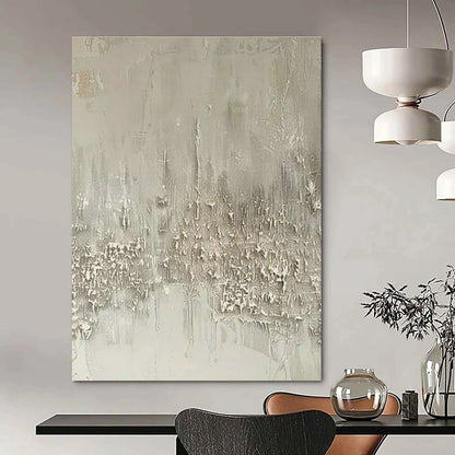 Gray - White Textured Abstract Art for Scandinavian - Style Bedroom & Art Therapy Space DLZ1744