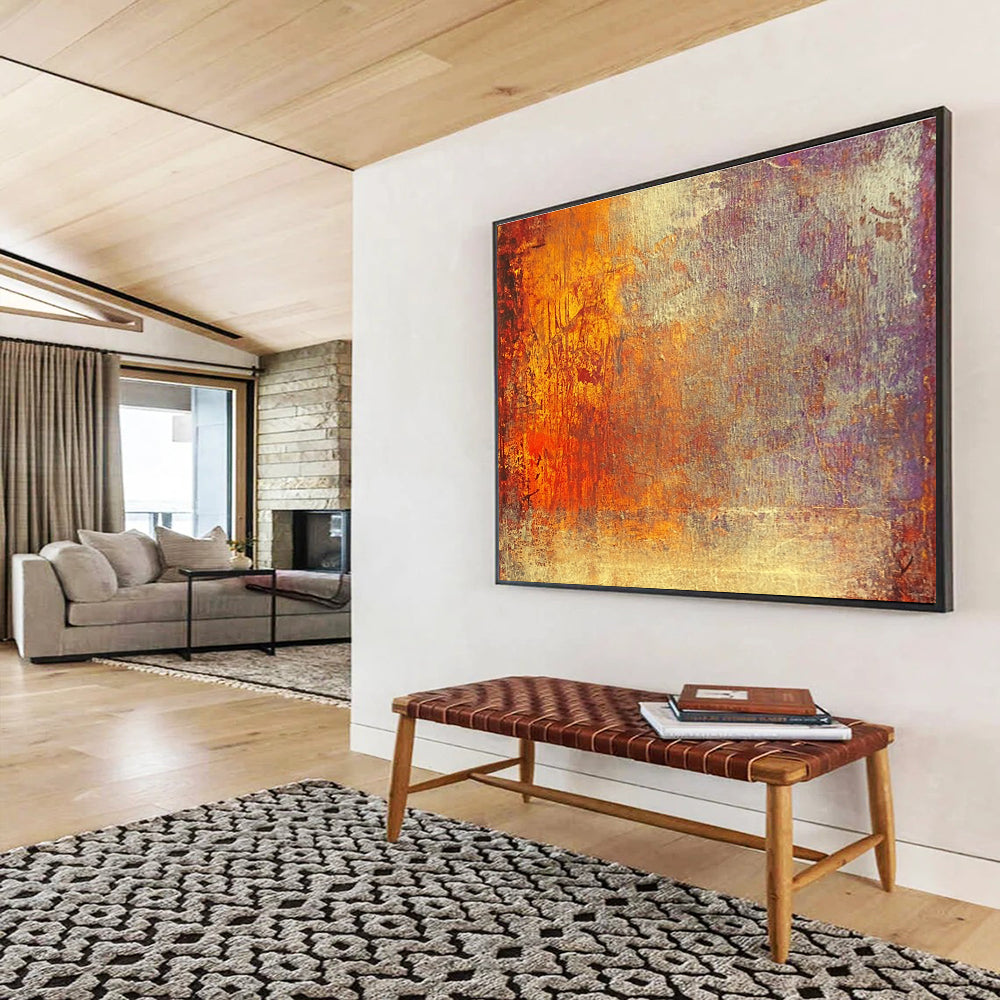 Warm Abstract Textures Art for Cozy Café & Rustic Home Decor SC432