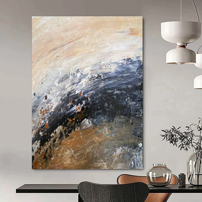 Brown - Black Abstract Art for Industrial - Style Loft Apartment Living Room Walls DLZ0008