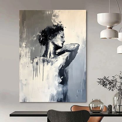 Black and White Abstract Figure for Modern Dance Studio & Sophisticated Art Gallery STSC164