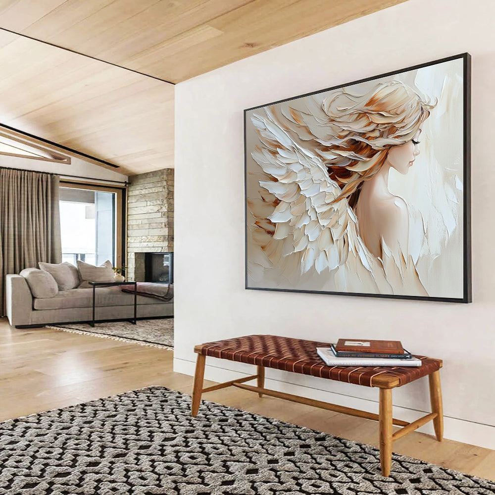 Angelic Figure with Wings Art for Spiritual Retreat & Dreamy Bedroom SC105