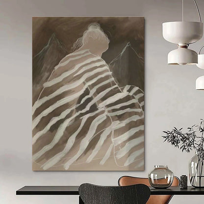 Striped Figure Art for Spiritual Home Meditation Spaces DLZ0218