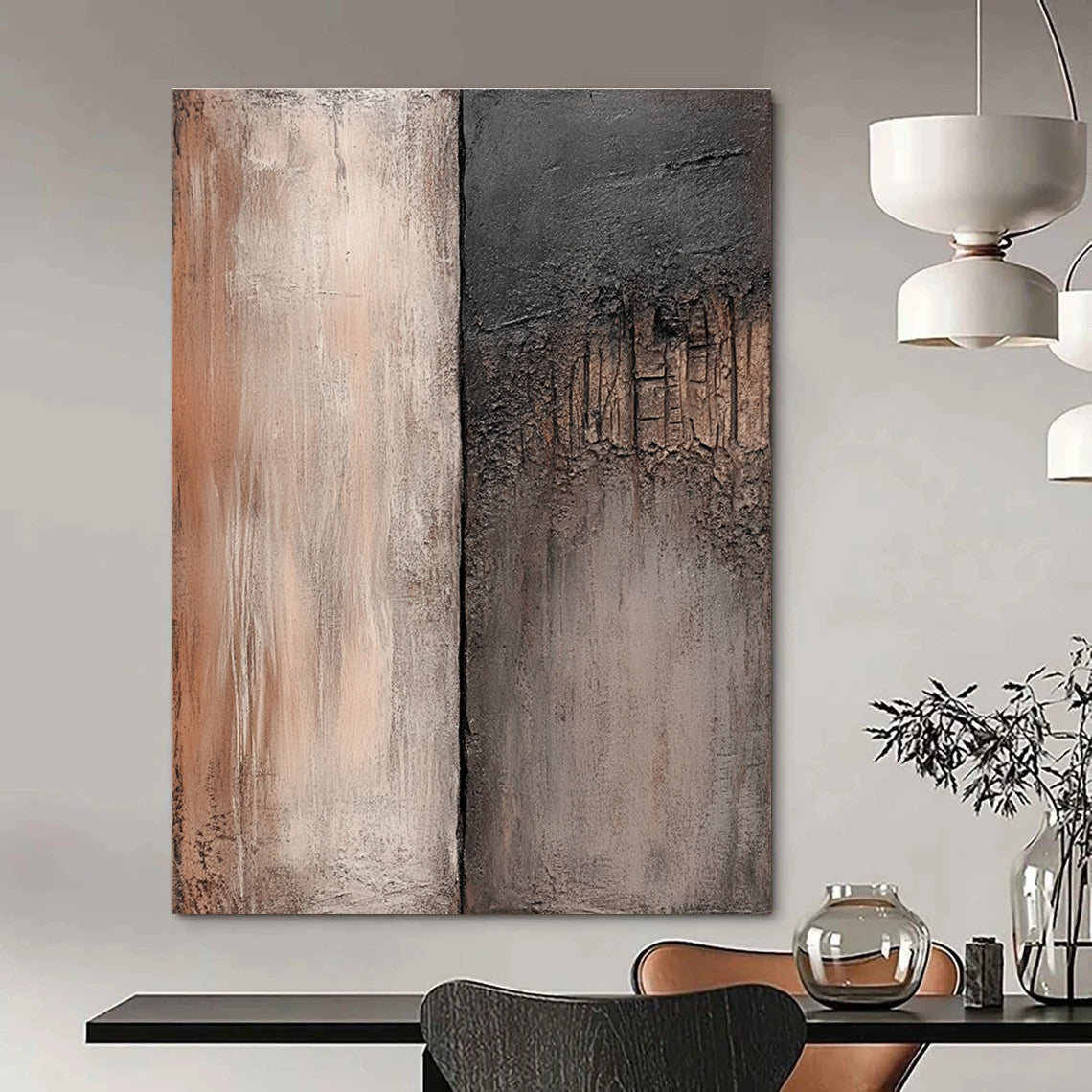 Two - Tone Textured Abstract for Industrial - Style Loft & Modern Art Gallery STSC538