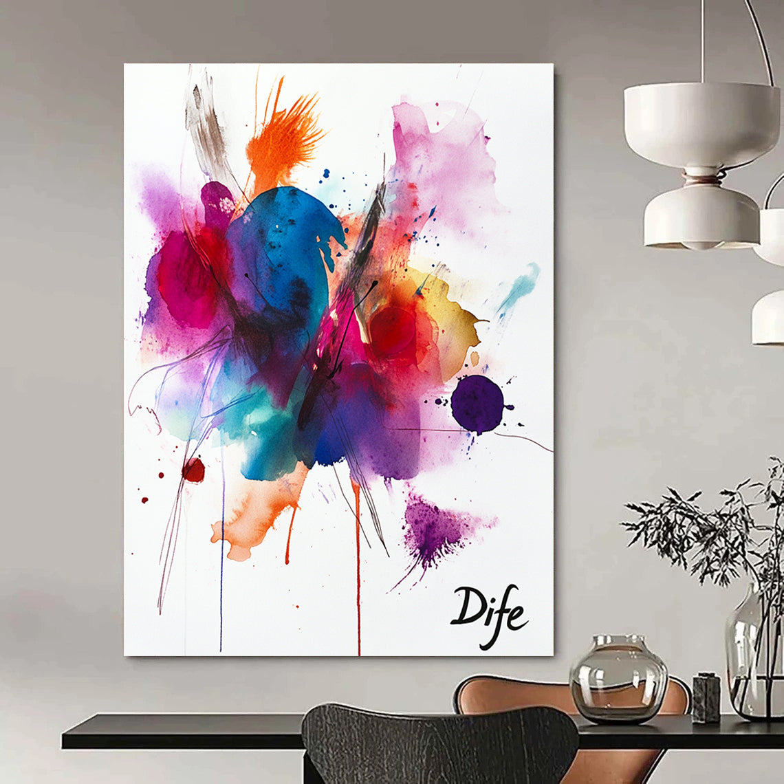 Bold Watercolor Bursts for Energetic Home Gym & Art - Loving Coffee Shop STSC1047