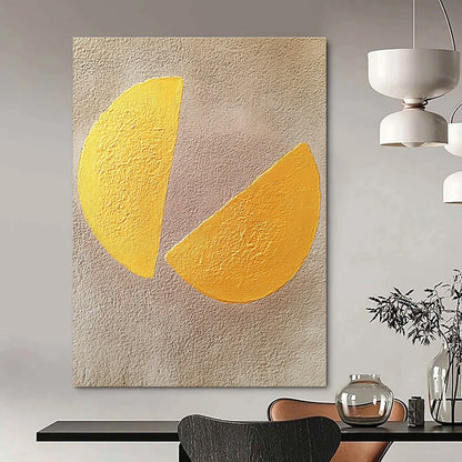 Yellow Semicircles Playful Abstract Art for Child’s Bedroom & Cheerful Home Kitchen STSC1456