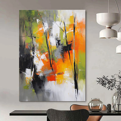 Colorful Abstract Forest Scene for Nature - Lover’s Home & Art - Filled Café STSC759