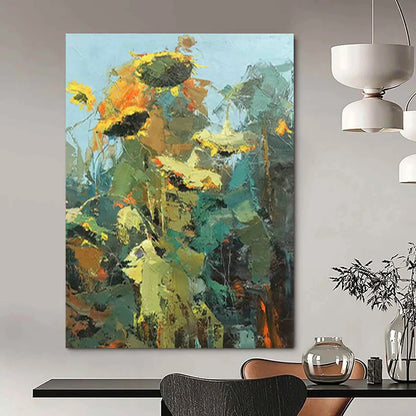 Abstract Sunflower Art for Garden - Themed Restaurant & Florist Shop DLZ1052