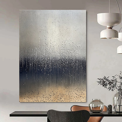 Silver Drip Abstract Art for Contemporary Gallery & Modern Office Lobby STSC1399