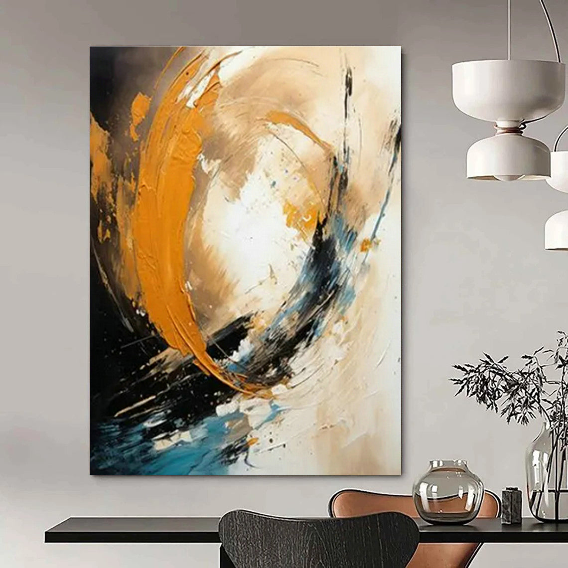 Dynamic Circle Abstract Art for Trendy Café & Art - Lovers’ Studio DLZ1712