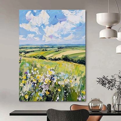Colorful Countryside Landscape Art for Farmhouse - Style Café & Cheerful Home Dining Room STSC1432