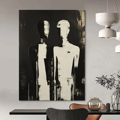Silhouetted Figures in Black and White for Thoughtful Counseling Office & Avant - Garde Home STSC908