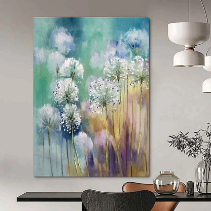 Dandelion Floral Oil Painting for Garden - Themed Tea Room & Feminine Home Bedroom DLZ1596