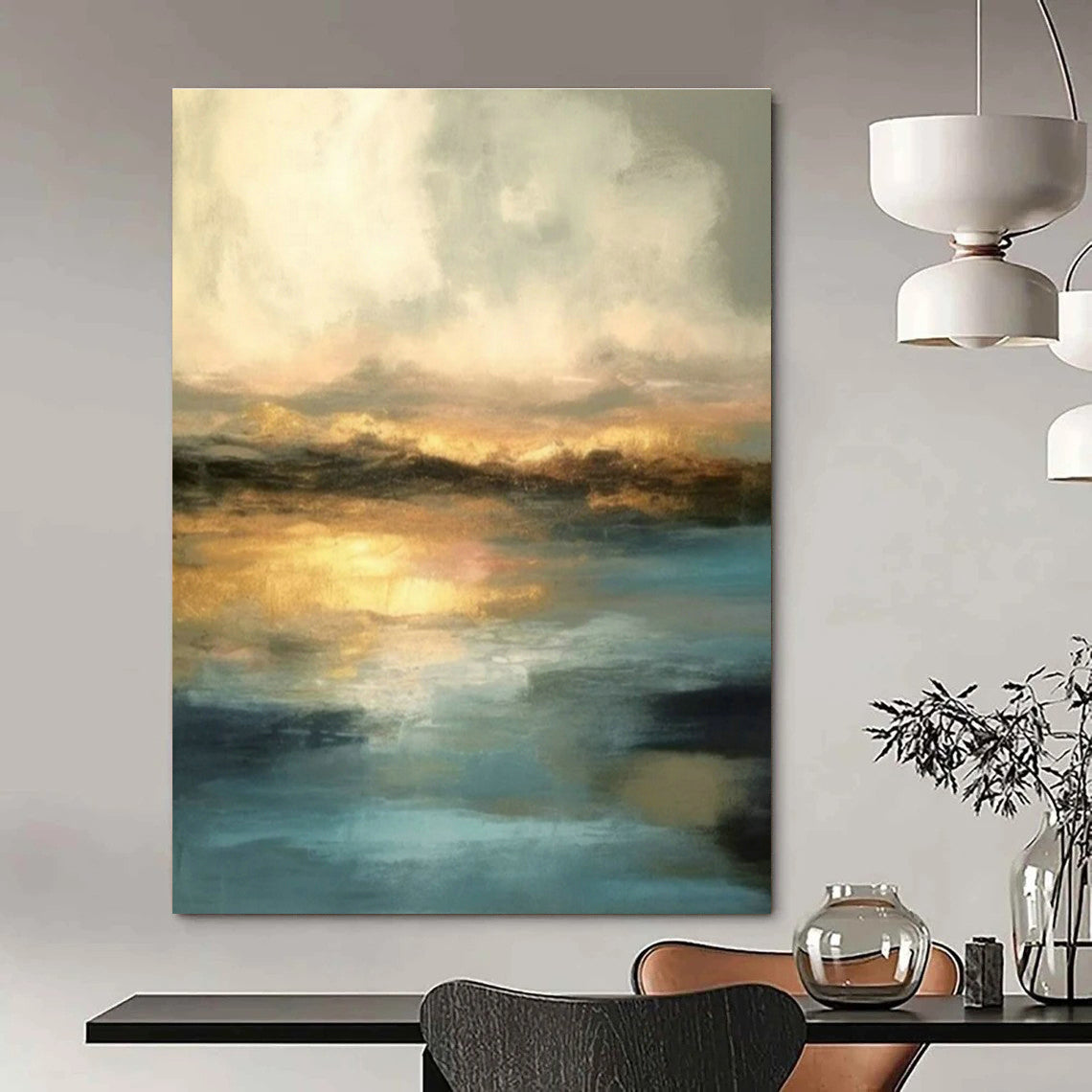 Golden Sunset Seascape Art for Beachfront Restaurant & Luxury Yacht Club DLZ1802
